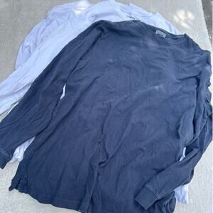 Duluth Longtail T Long Sleeve Lot of 3 White Navy Blue